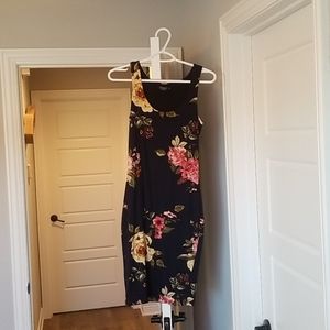 Navy Floral Bodycon Dress